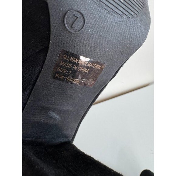 Black Faux Suede Thigh High Boots size 7 - Picture 7 of 8